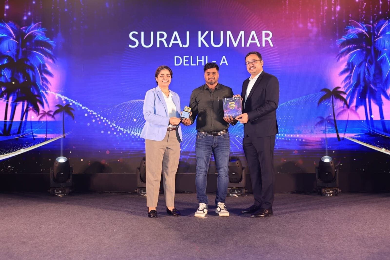 Founder Suraj Kumar receiving Dr. Fixit technical achievement award for high-end waterproofing in Ghaziabad and Noida